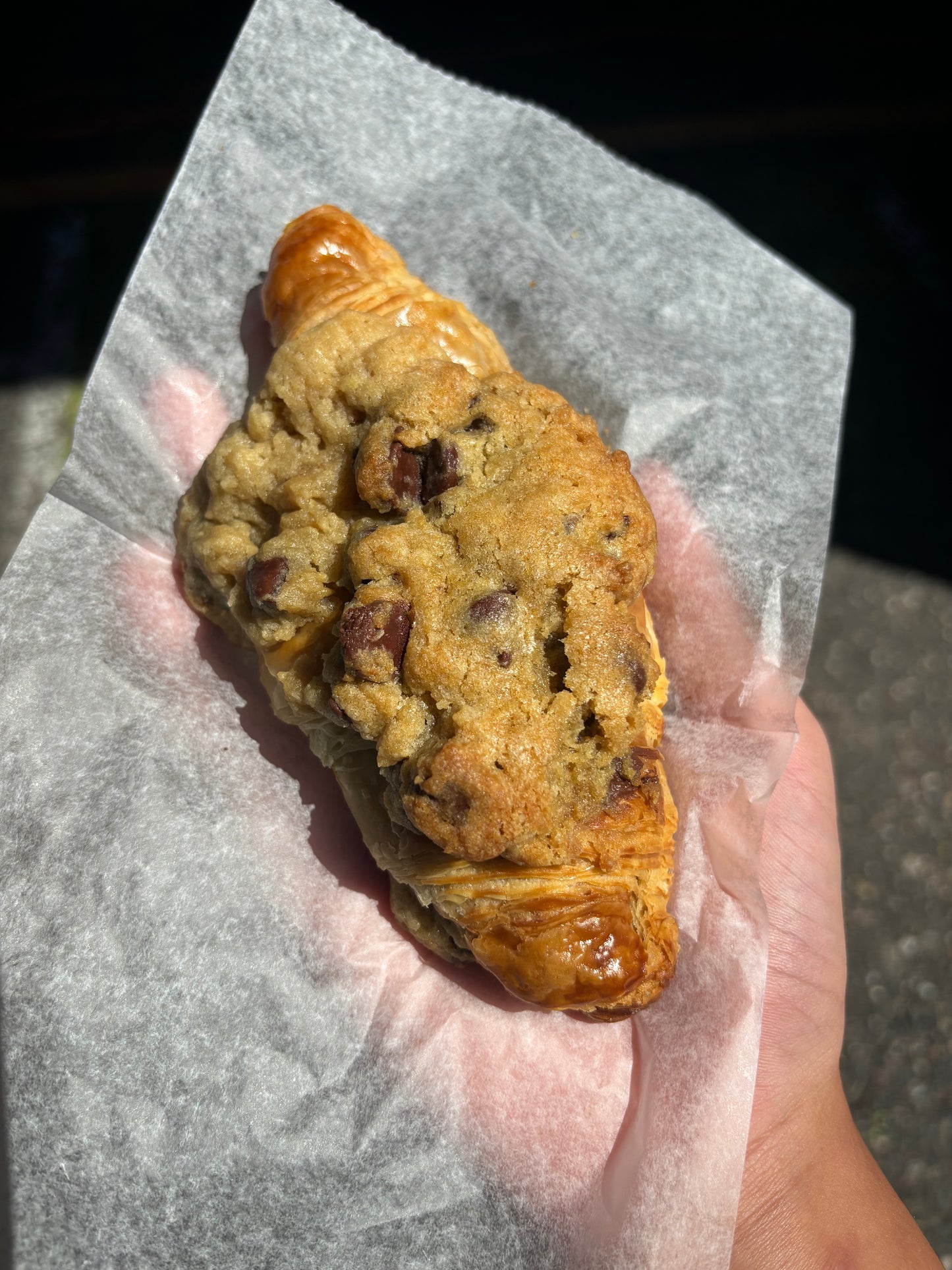 Stuffed Chocolate Chip Croissant Cookie